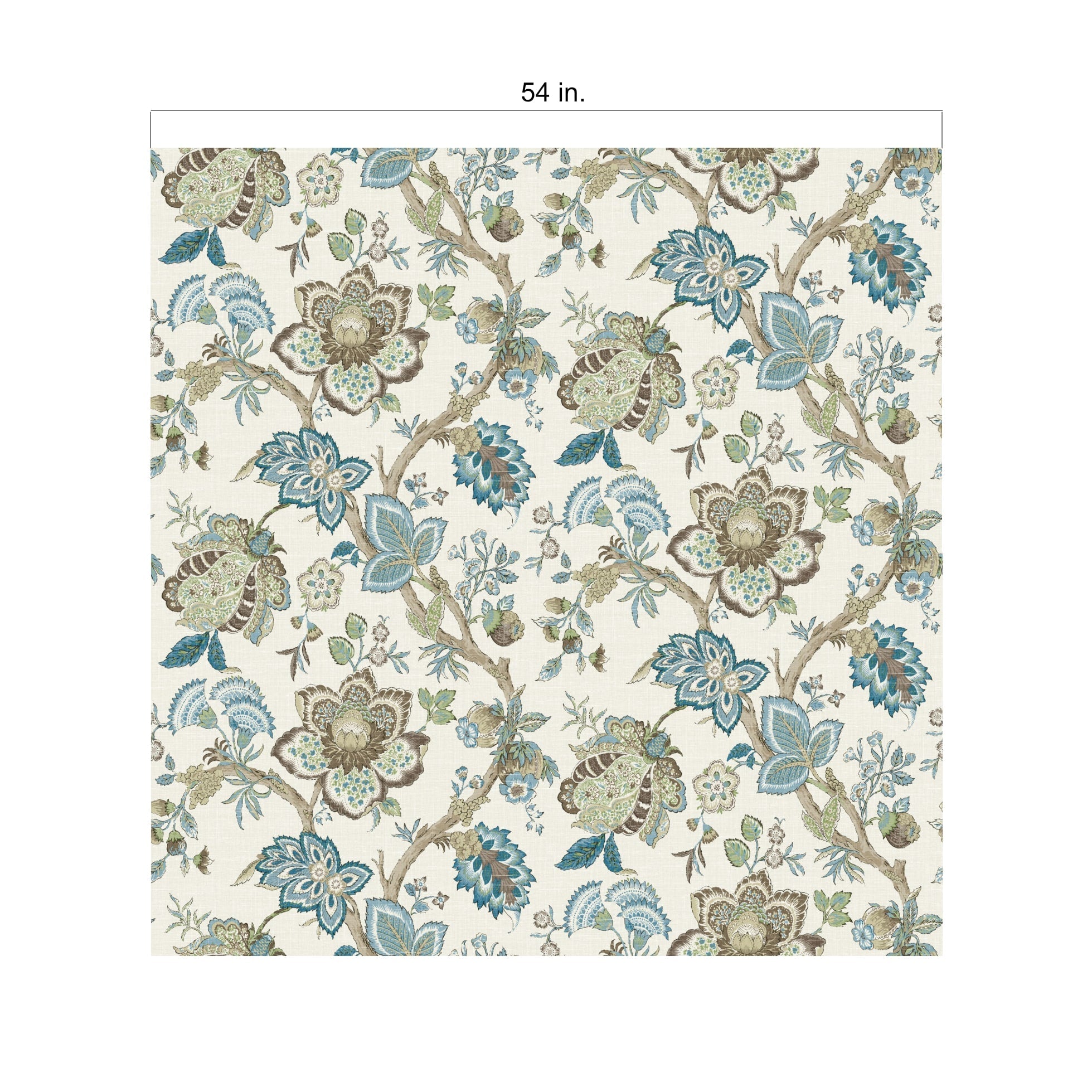 FC62606F jacobean floral fabric scale from the French Country collection by Seabrook Designs