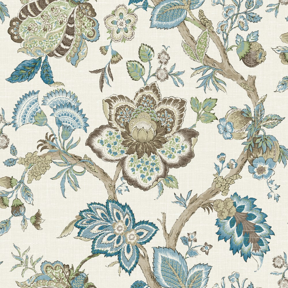 FC62606F jacobean floral fabric from the French Country collection by Seabrook Designs