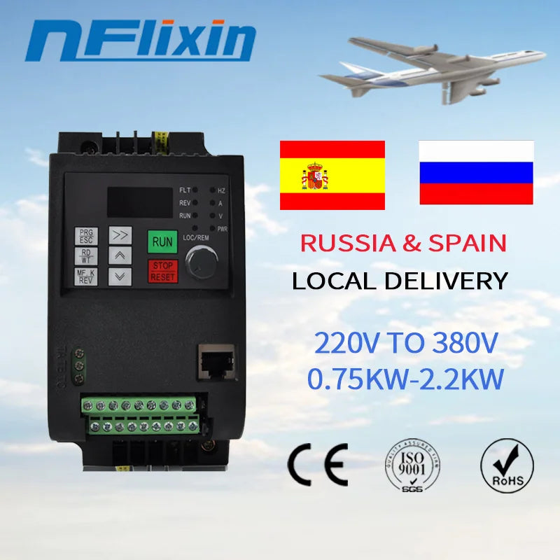 Frequency Converter Adjustable Speed VFD Inverter 1.5KW/2.2KW/4KW/5.5KW/7.5KW/11KW 3P 220V to 380V for Motor Frequency inverter by 54 Energy - Renewable Energy Store