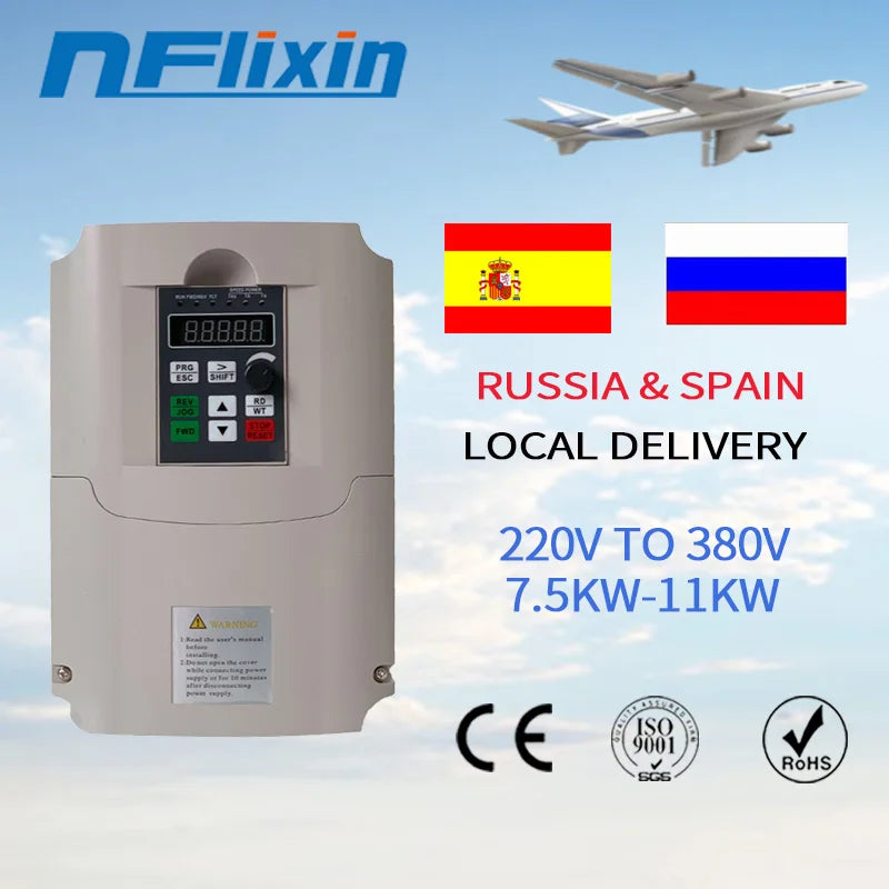 Frequency Converter Adjustable Speed VFD Inverter 1.5KW/2.2KW/4KW/5.5KW/7.5KW/11KW 3P 220V to 380V for Motor Frequency inverter by 54 Energy - Renewable Energy Store