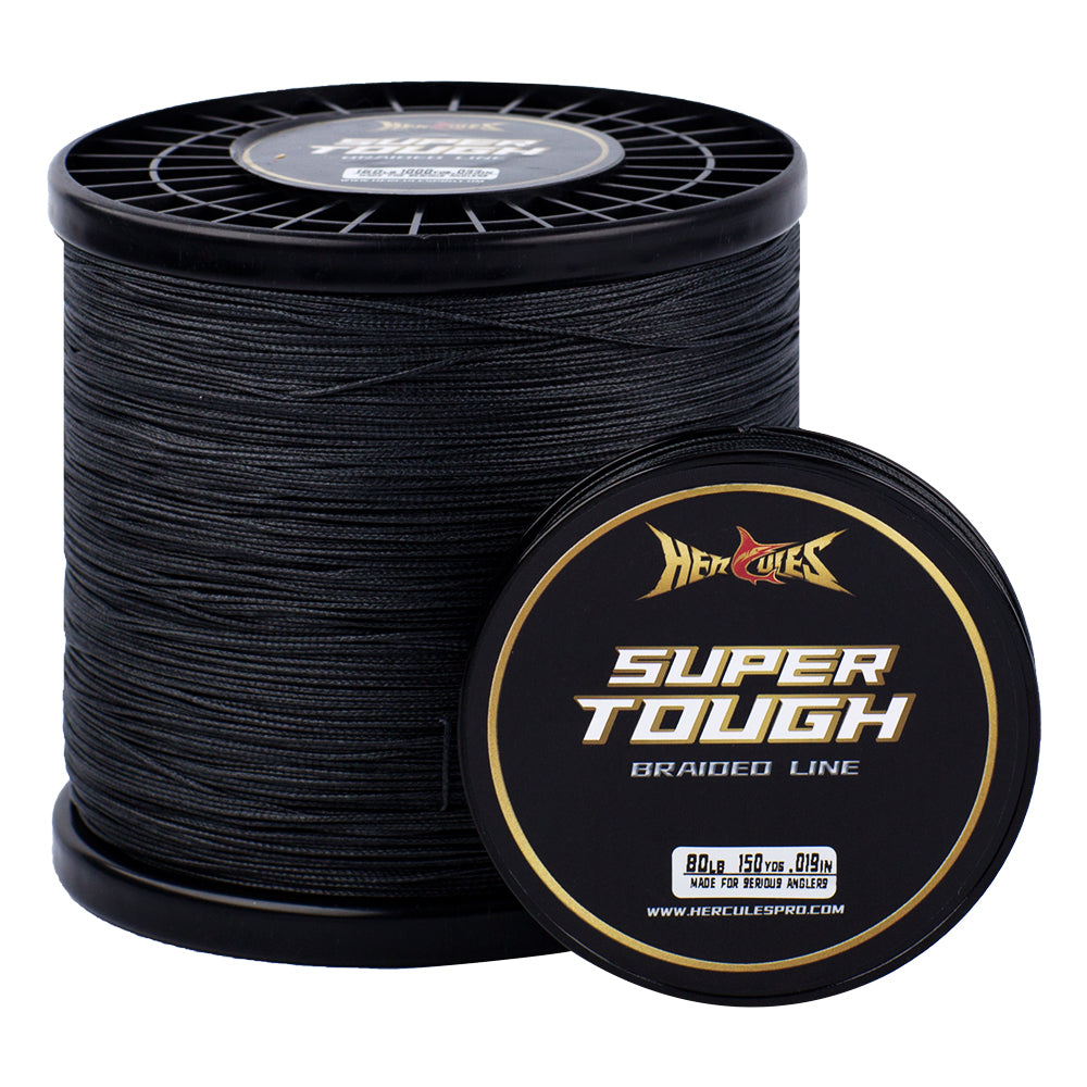 HERCULES SUPER TOUGH Schwarze geflochtene Angelschnur