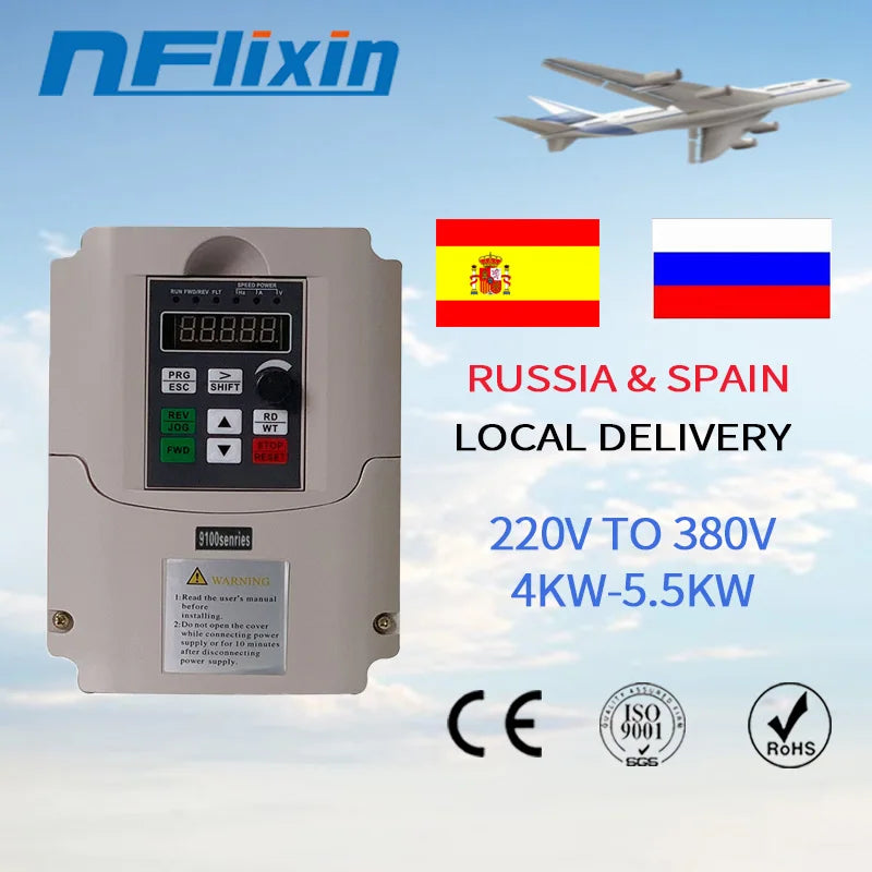Frequency Converter Adjustable Speed VFD Inverter 1.5KW/2.2KW/4KW/5.5KW/7.5KW/11KW 3P 220V to 380V for Motor Frequency inverter by 54 Energy - Renewable Energy Store