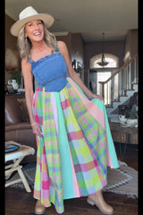 Rainbow Prairie Overall Dress