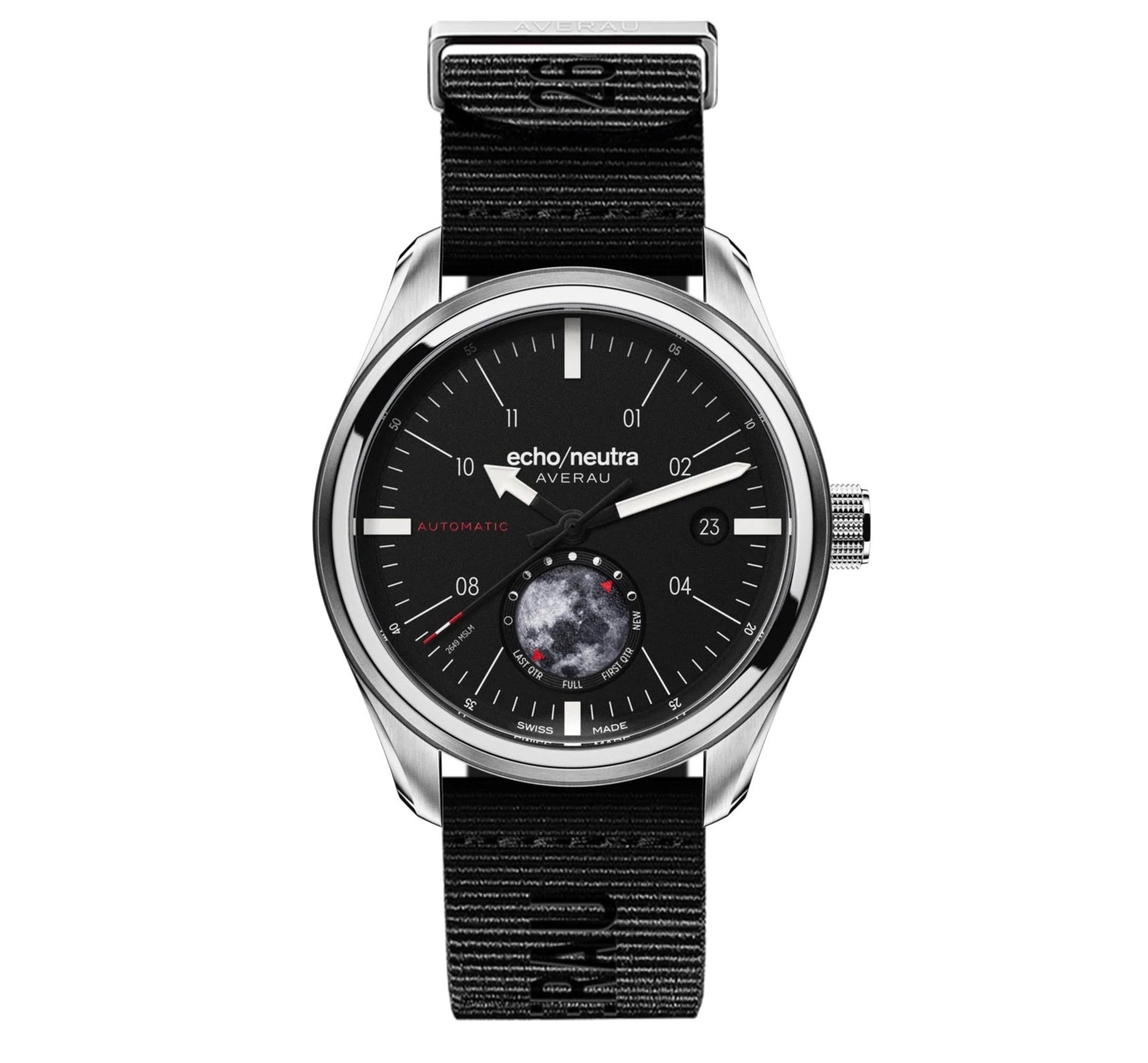 MONTRE ECHO/NEUTRA : AVERAU 39 PHASE LUNAIRE (BIG MOON) NOIR