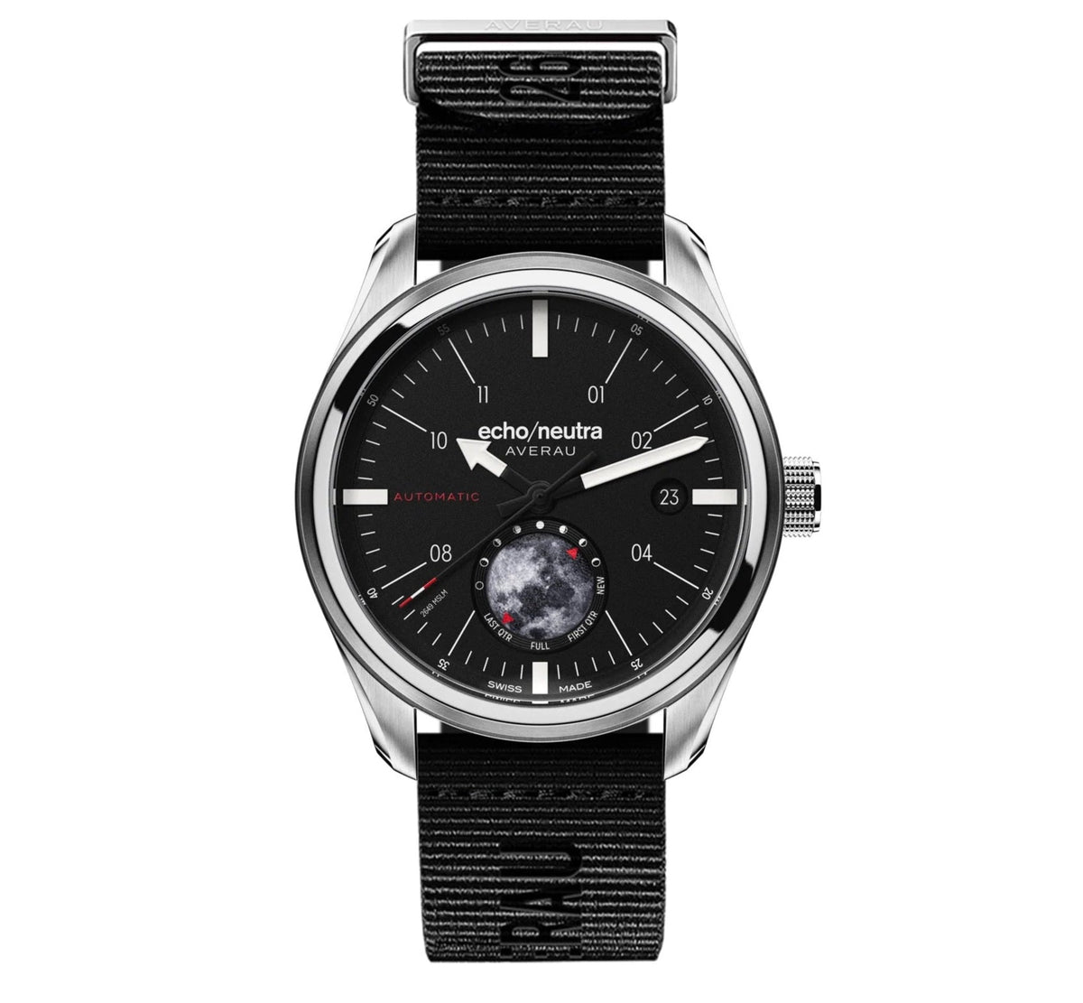 MONTRE ECHO/NEUTRA : AVERAU 39 PHASE LUNAIRE (BIG MOON) NOIR