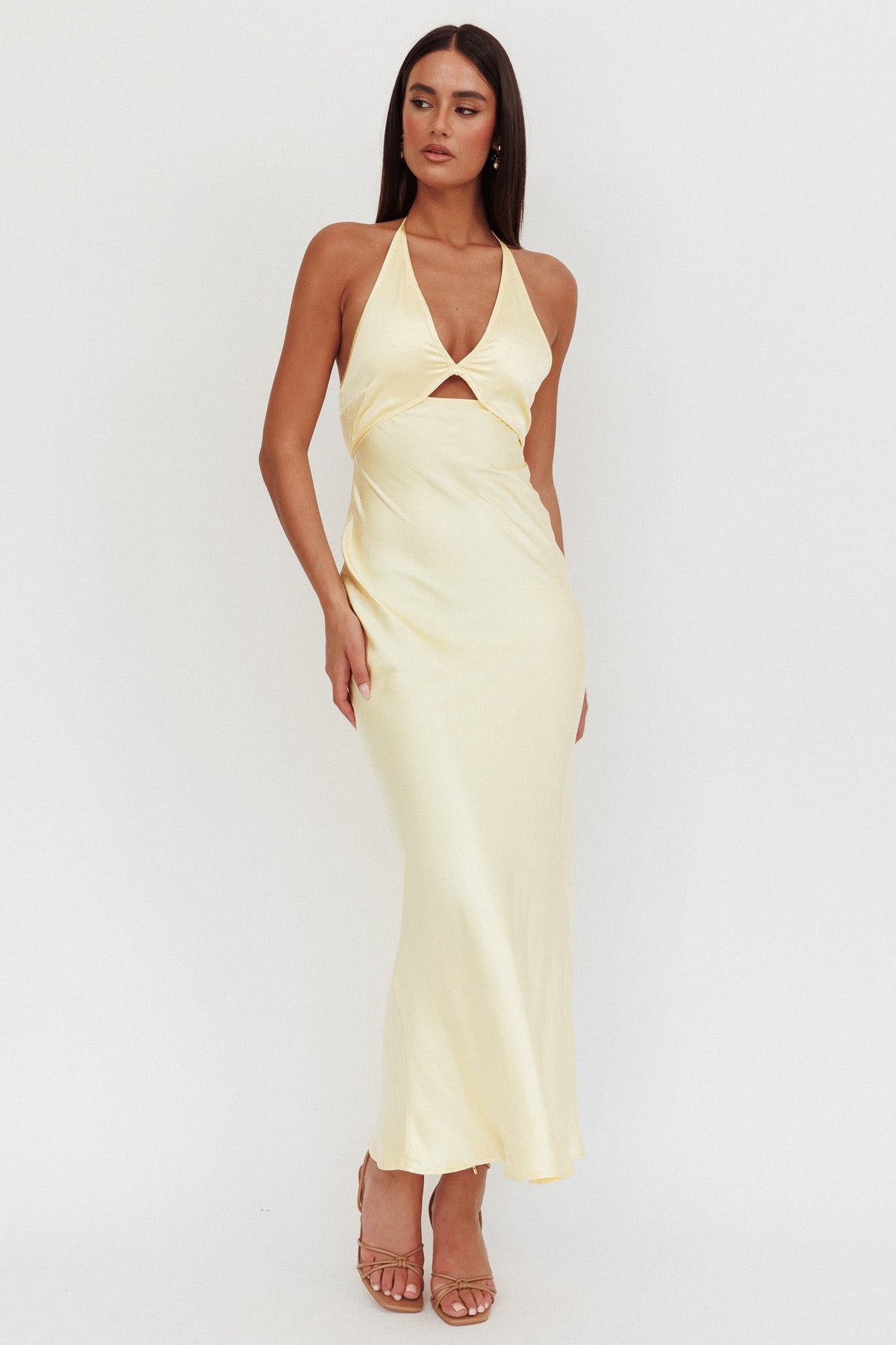 Jassinta Keyhole Bust Maxi Dress Lemon