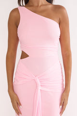Luli One-Shoulder Cut-Out Maxi Dress Pink
