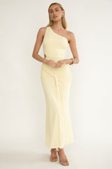 Luli One-Shoulder Cut-Out Maxi Dress Yellow