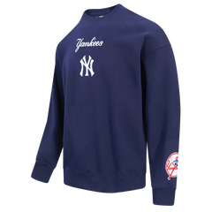 MLB NEW YORK YANKEES WINGSPAN MEN'S DROP SHOULDER FLC CREWNECK (MIDNIGHT NAVY)
