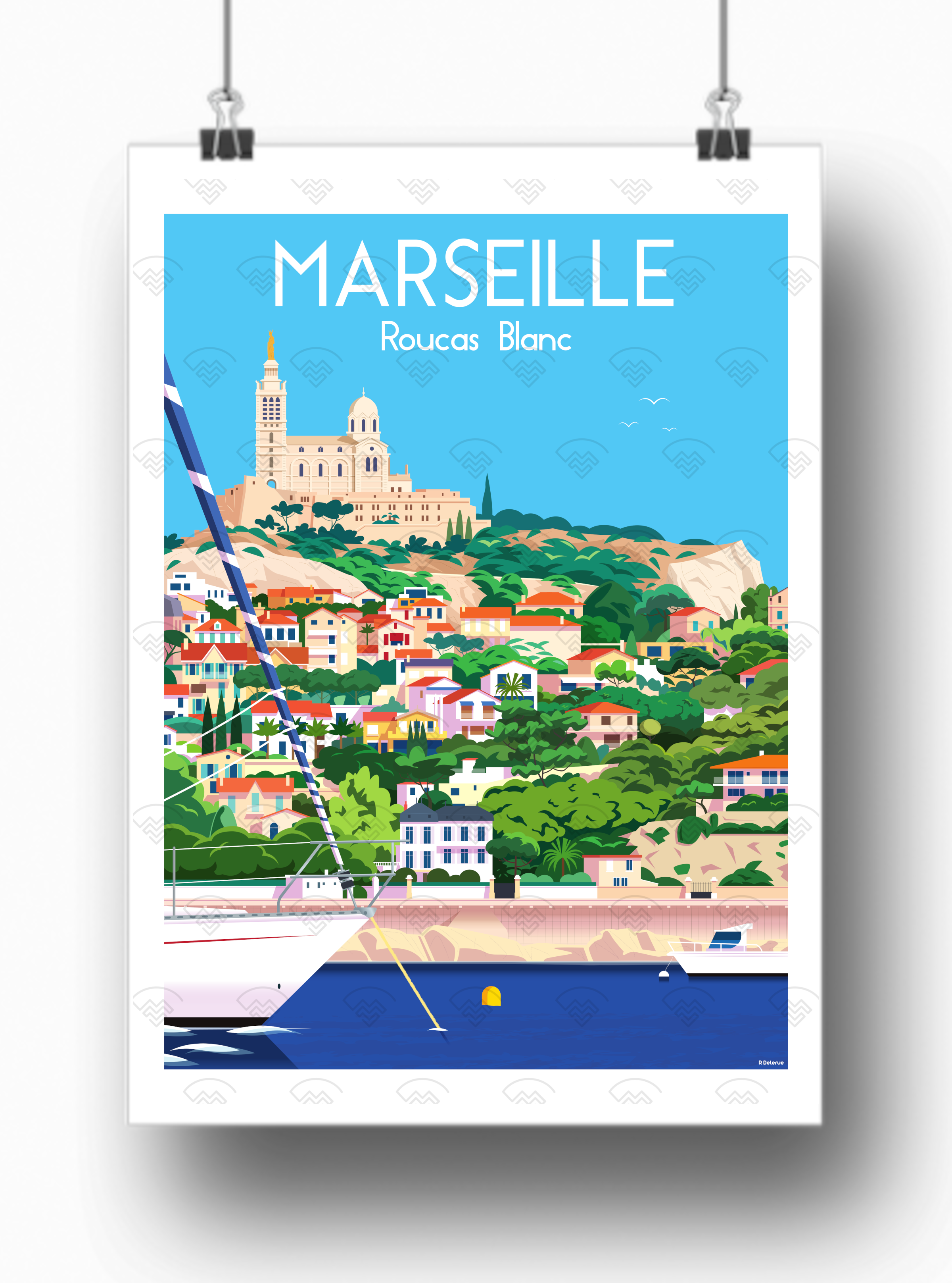 Affiche Marseille - Roucas Blanc de Raphael Delerue