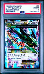 Pokémon trading card featuring M Rayquaza EX with PSA grading label