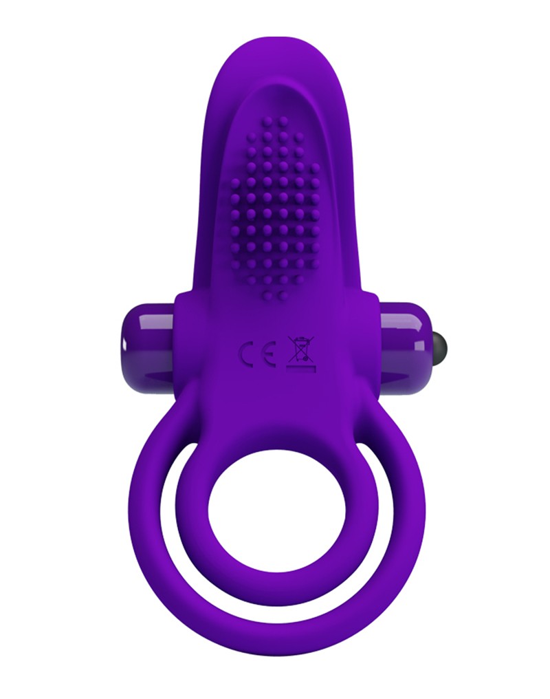 Pretty Love vibrerende cockring met clitoris tong stimulator - Erotiekvoordeel.nl