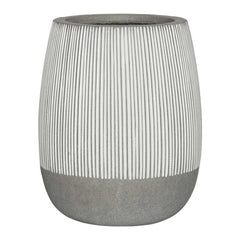 Ridged Perry Plant Pot - White Stripe