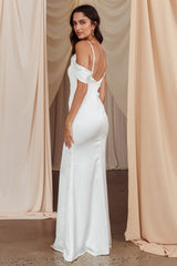 Dawna Draped Sleeve Maxi Dress White