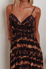 Sarai Tied Back Maxi Dress Java Brown