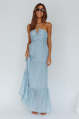Asiah Halterneck Maxi Dress Ice Blue