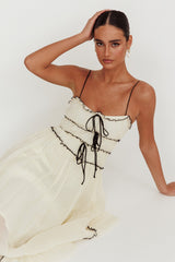 Maidens Tie Accent Maxi Dress Cream