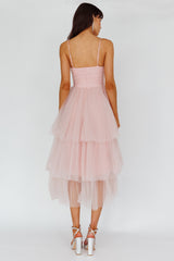 Seraphina Rose Bodice Tulle Midi Dress Blush