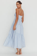 Doe Tied Bust Maxi Dress Blue