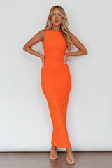 Catalina Island Sleeveless Maxi Dress Orange