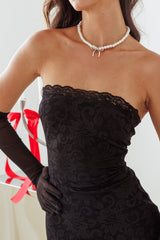 Must Be Love Strapless Lace Dress Black