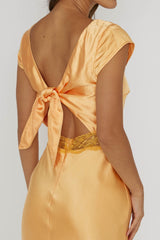 Taken Heart Lace Trim Tied Back Dress Mango