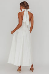 El Corazon Halterneck Maxi Dress Cream