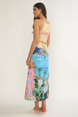No Ordinary Girl Tied Back Maxi Dress Euro Print
