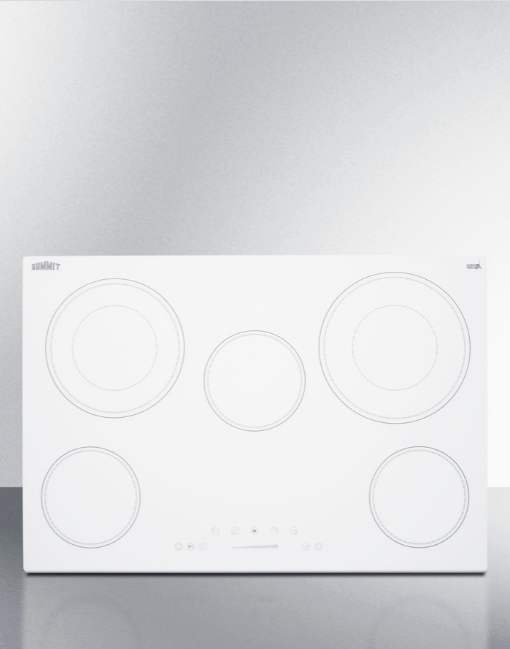 Summit 36" Wide 208-240V 5-Burner White Finish Radiant Cooktop - America Best Appliances