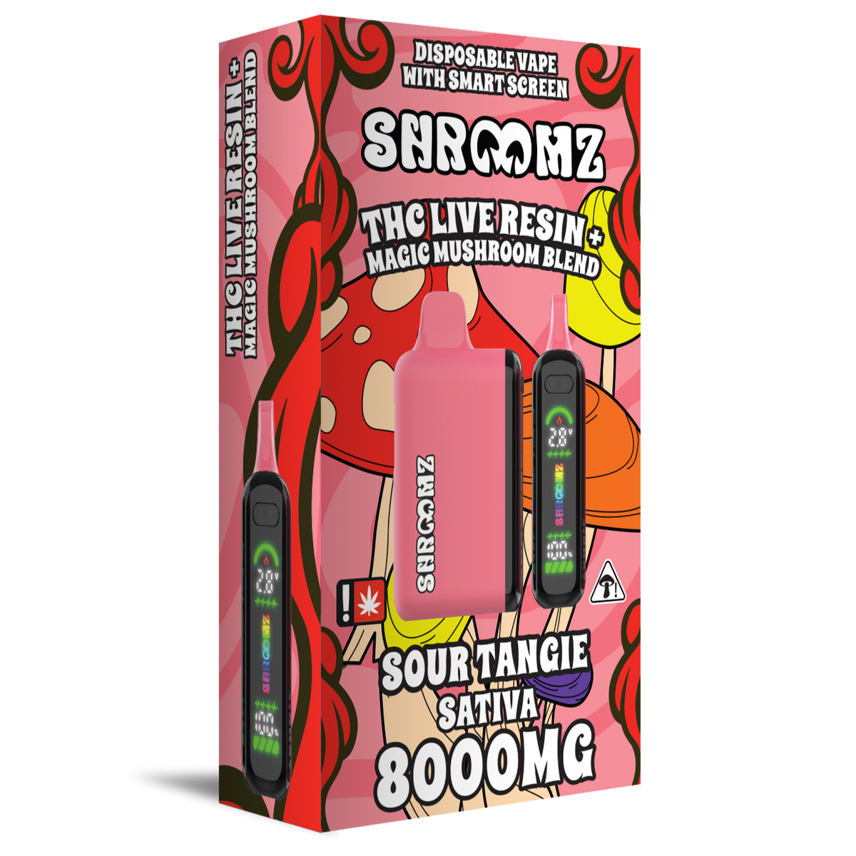 Shroomz Thc Live Resin + Magic Mushroom Blend Disposable – 8G Sour Tangie - Sativa