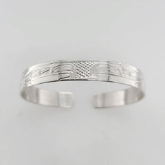 Love Birds Silver Bracelet by Haida artist Garner Moody
