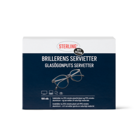 Sterling Brillerens Renseserviet – 50 eller 100 stk.