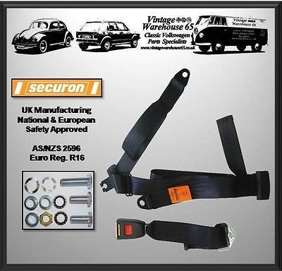 Austin Cambridge Saloon 1954>58 Rear Static 3 Point Seat Belt Kit