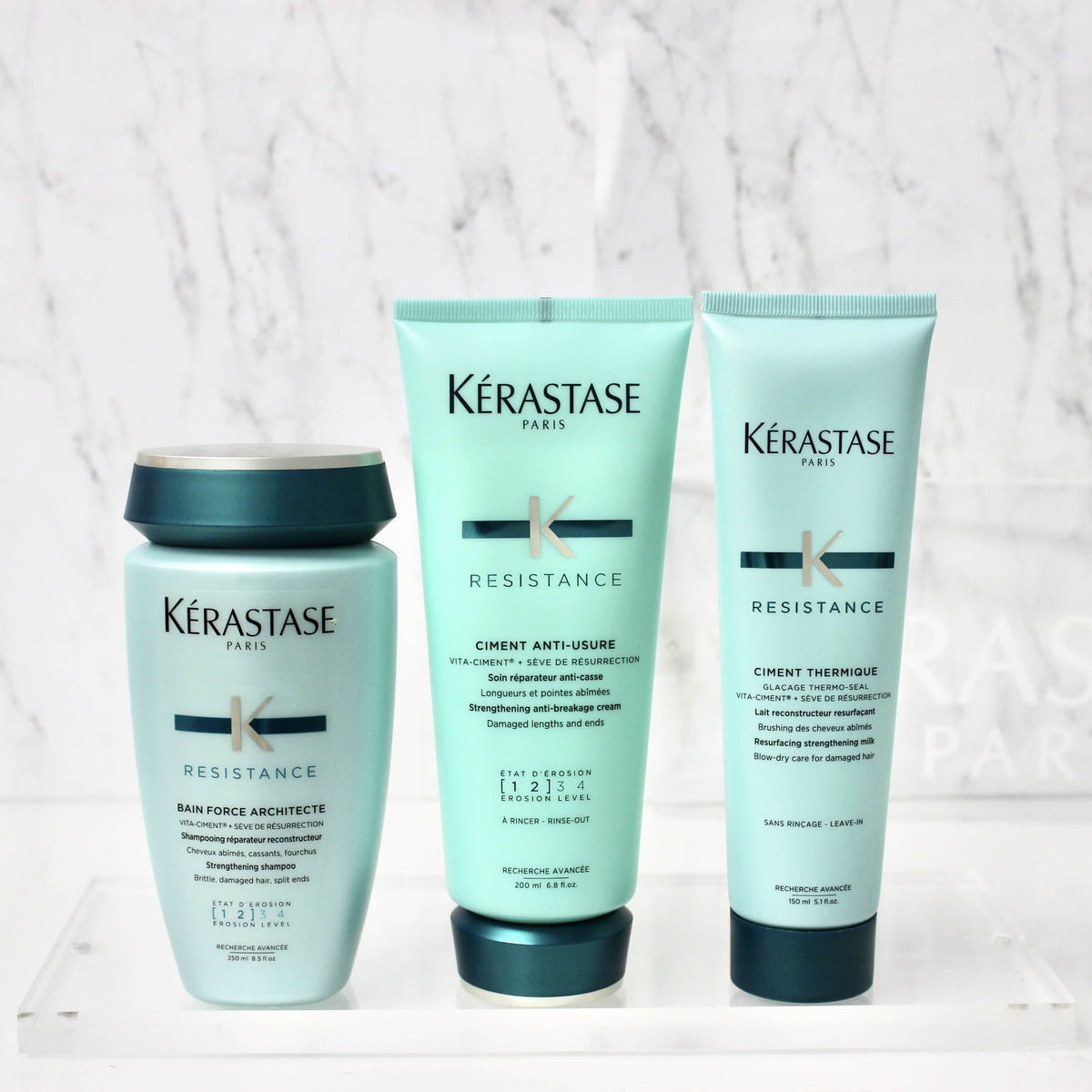 Trio de soins capillaires Force Architecte pour cheveux abîmés – traitement en profondeur