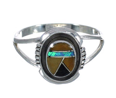 Multicolor Genuine Sterling Silver Southwest Ring Size 8-1/2 VX62255
