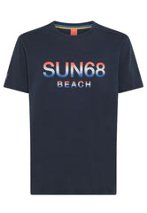 Sun68 Maglietta Manica Corta Big Logo Blu