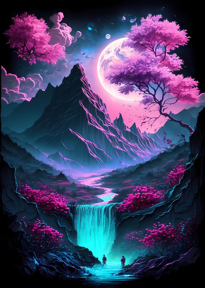 Cherry Blossom Japan Art Poster