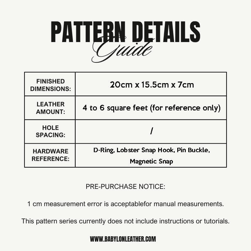 BABYLON™ Saddle Bag Leather Crafting DIY Pattern AAB - 415 - Babylon LeatherBabylon LeatherAAB-415-Kraft Board