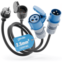 CEE Adapter Set Schuko Stecker Kupplung 2.5mm Camping 911008_911009-hauptbild
