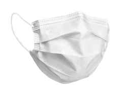 Disposable white medical face mask with ear loops for home care or PPE use