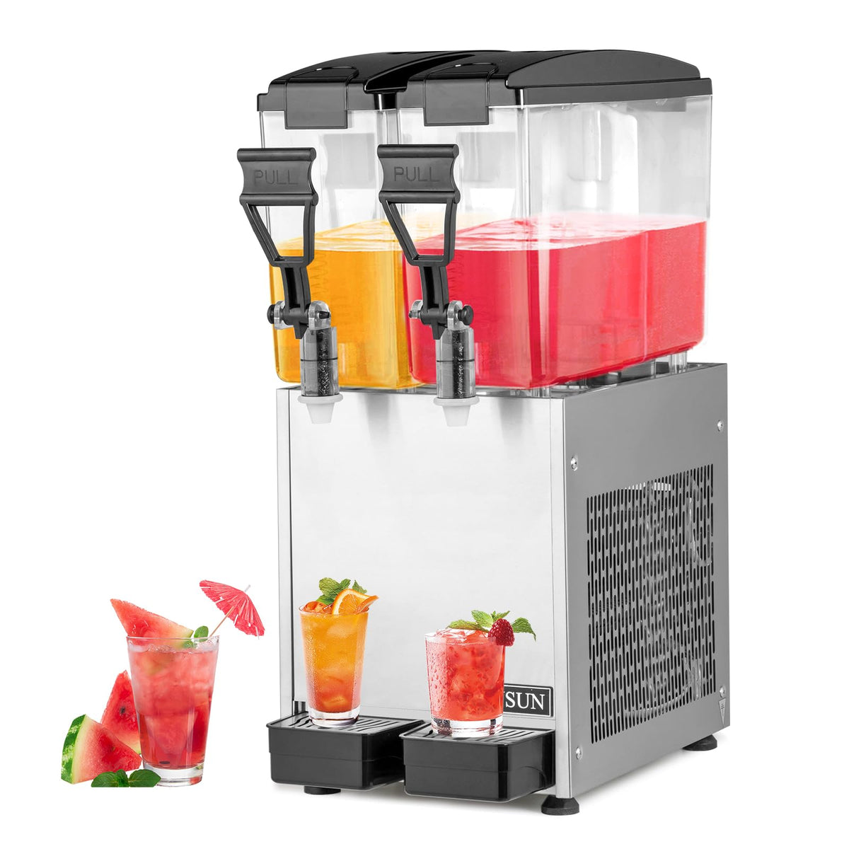 ROVSUN 11” 5.2 Gallon 2-Tank Refrigerated Beverage Dispenser