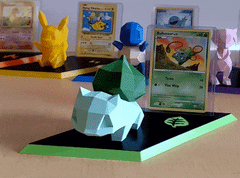 Animated GIF showcasing rotating 3D printable Pokemon Card Stands model by 3Demon