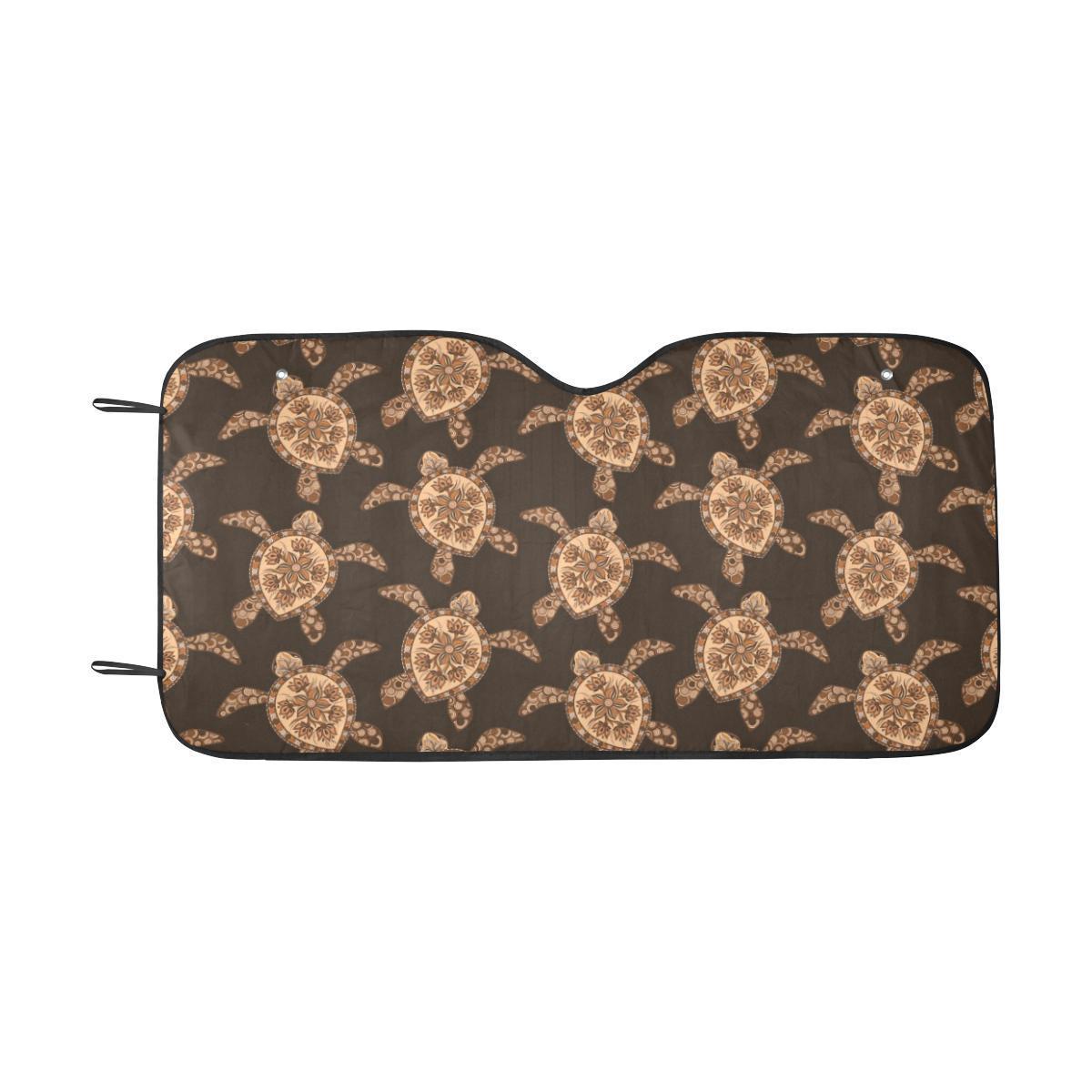 Tribal Sea Turtle Pattern Print Design T09 Car Sun Shade-JorJune